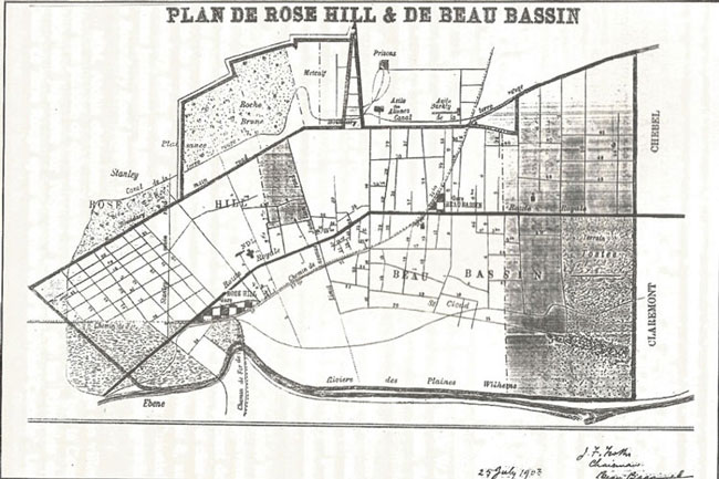 carte de 1903 de Rose-Hill